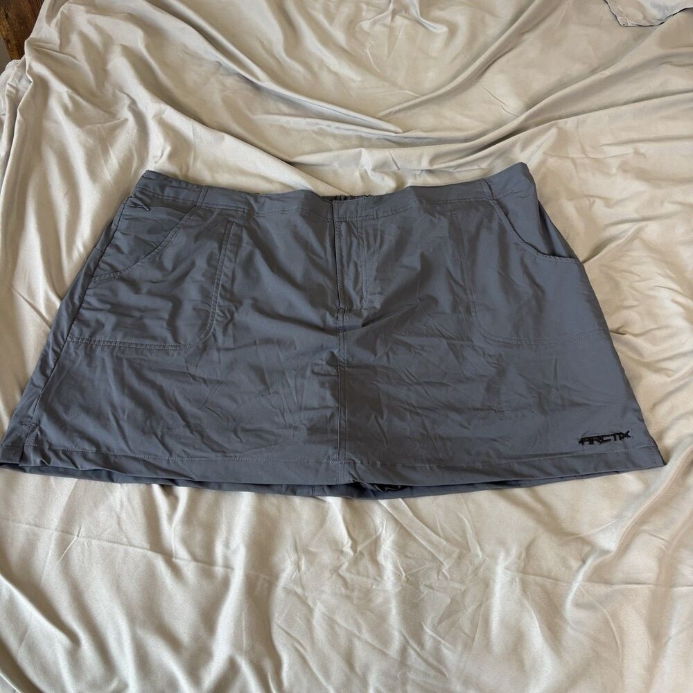 Arctix Active Skort Skirt 17.5” Lined Stretch Gray Pickleball Tennis Plus Sz 2x